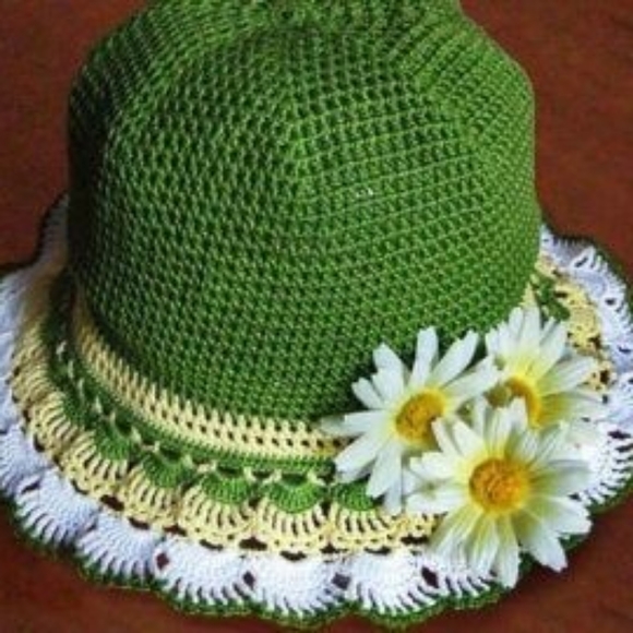 Spring baby girls hat, handmade crochet any size - Picture 5 of 7
